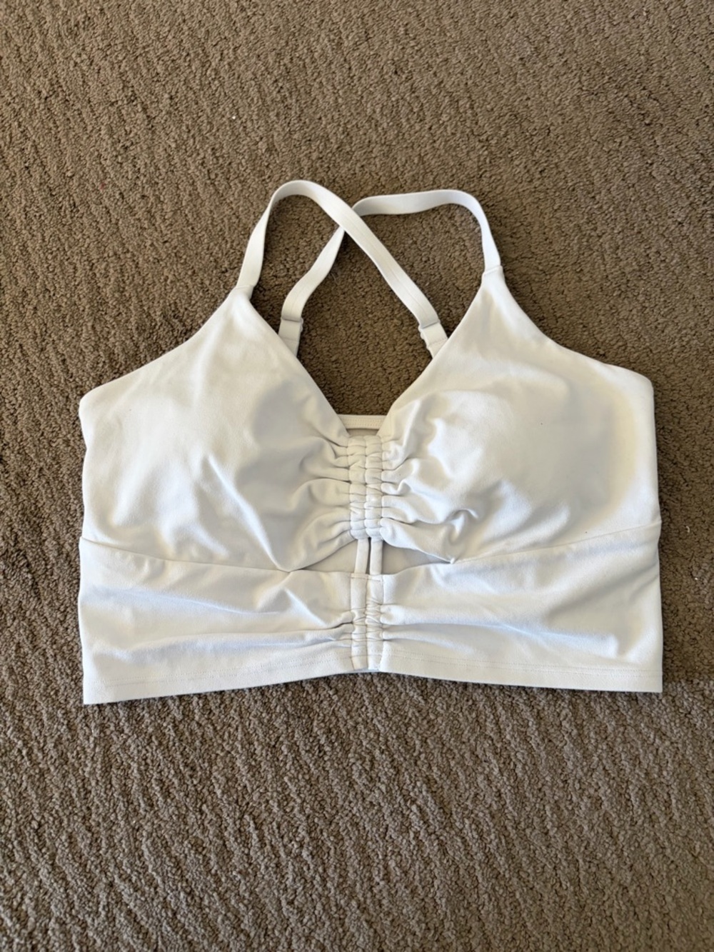Athleta White Cinch Longline Bra